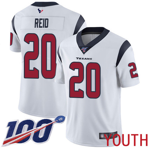 Houston Texans Limited White Youth Justin Reid Road Jersey NFL Football 20 100th Season Vapor Untouchable